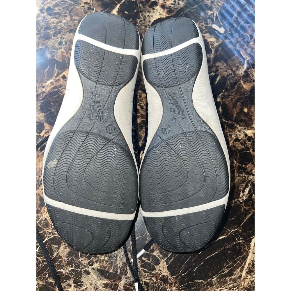Dansko Charlie Black Grey Space Dye Polka Dot Walking Shoes Sneakers Womens 39